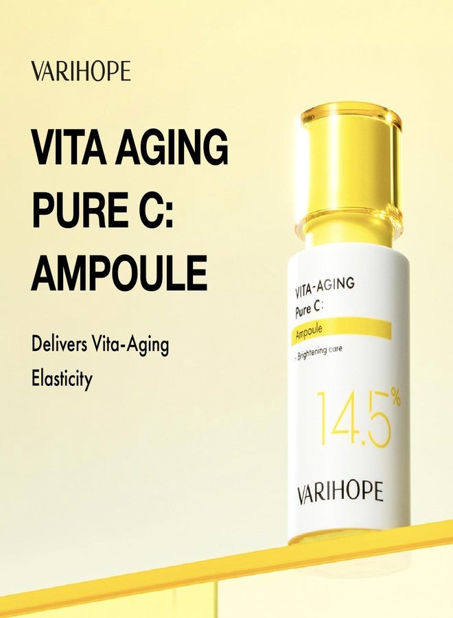 VARIHOPE Vita-Aging Pure C Ampoule Vitamin C Serum 14.5% – Korean Skin Care Ampoule to Reduce Dark Spots, Pigmentation & Fine Lines for Smooth, Even-Toned, Radiant Skin (20ml) - Image 2